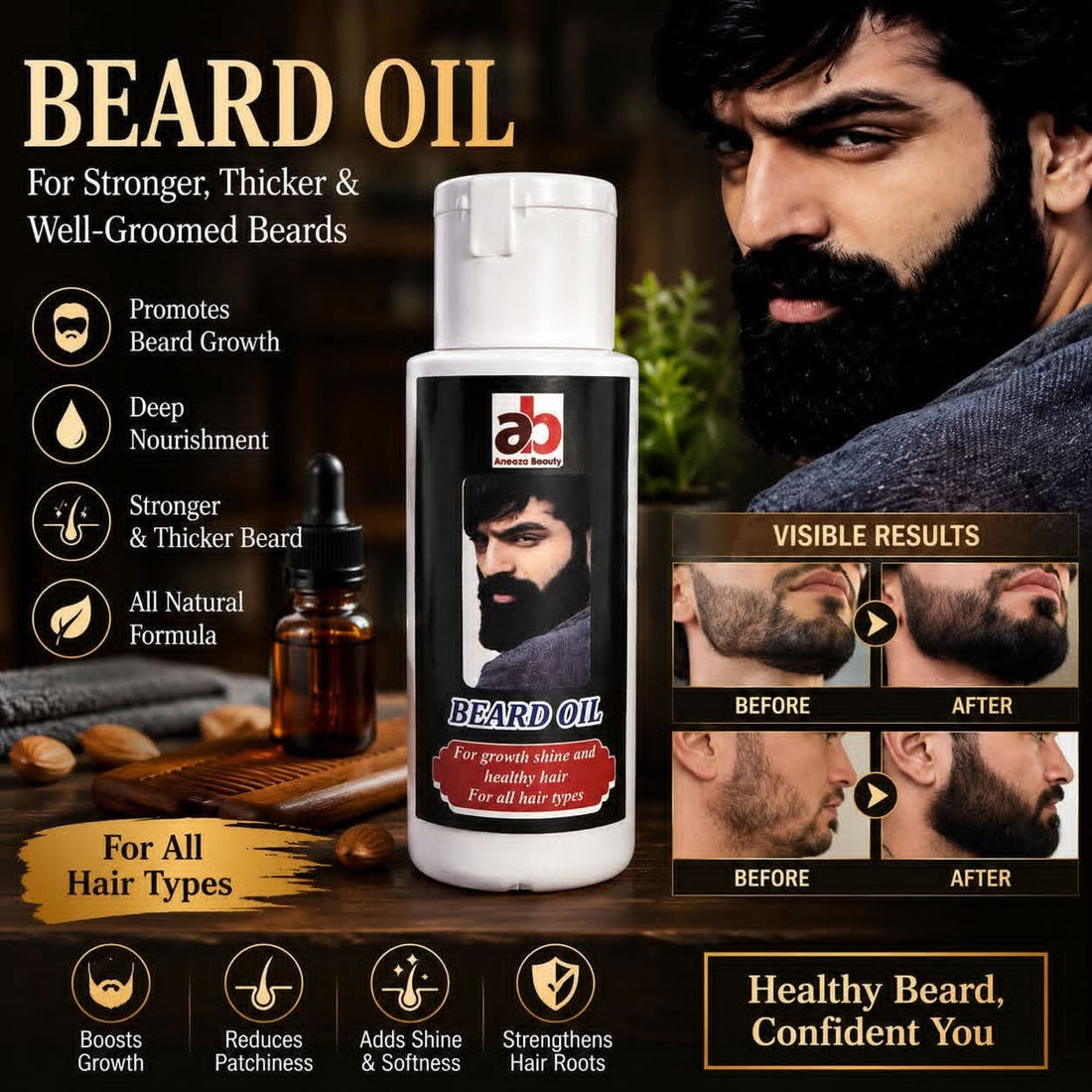 Aneezabeauty Beard Oil bottle